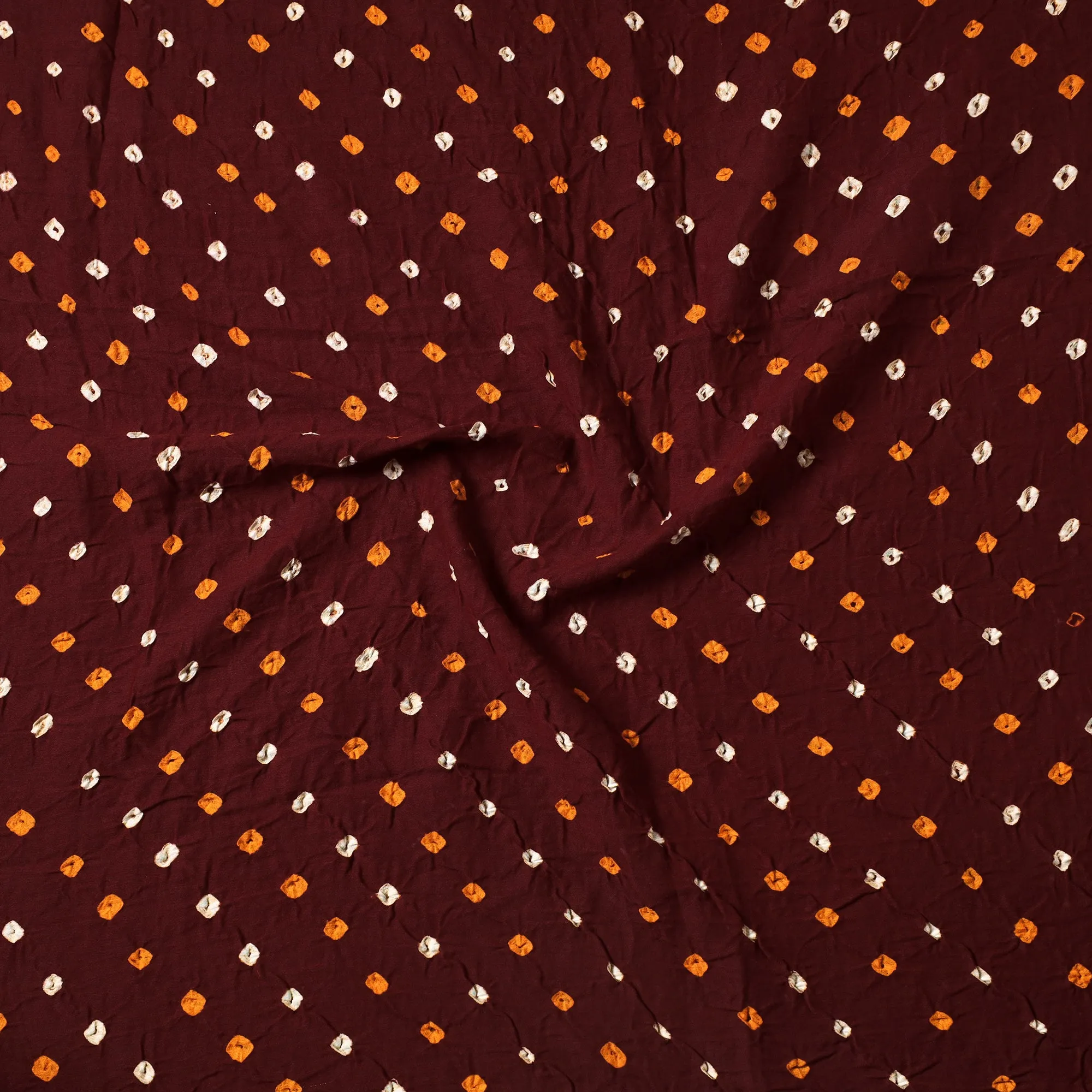 Brown - Kutch Bandhani Tie-Dye Cotton Precut Fabric (1 meter) 61