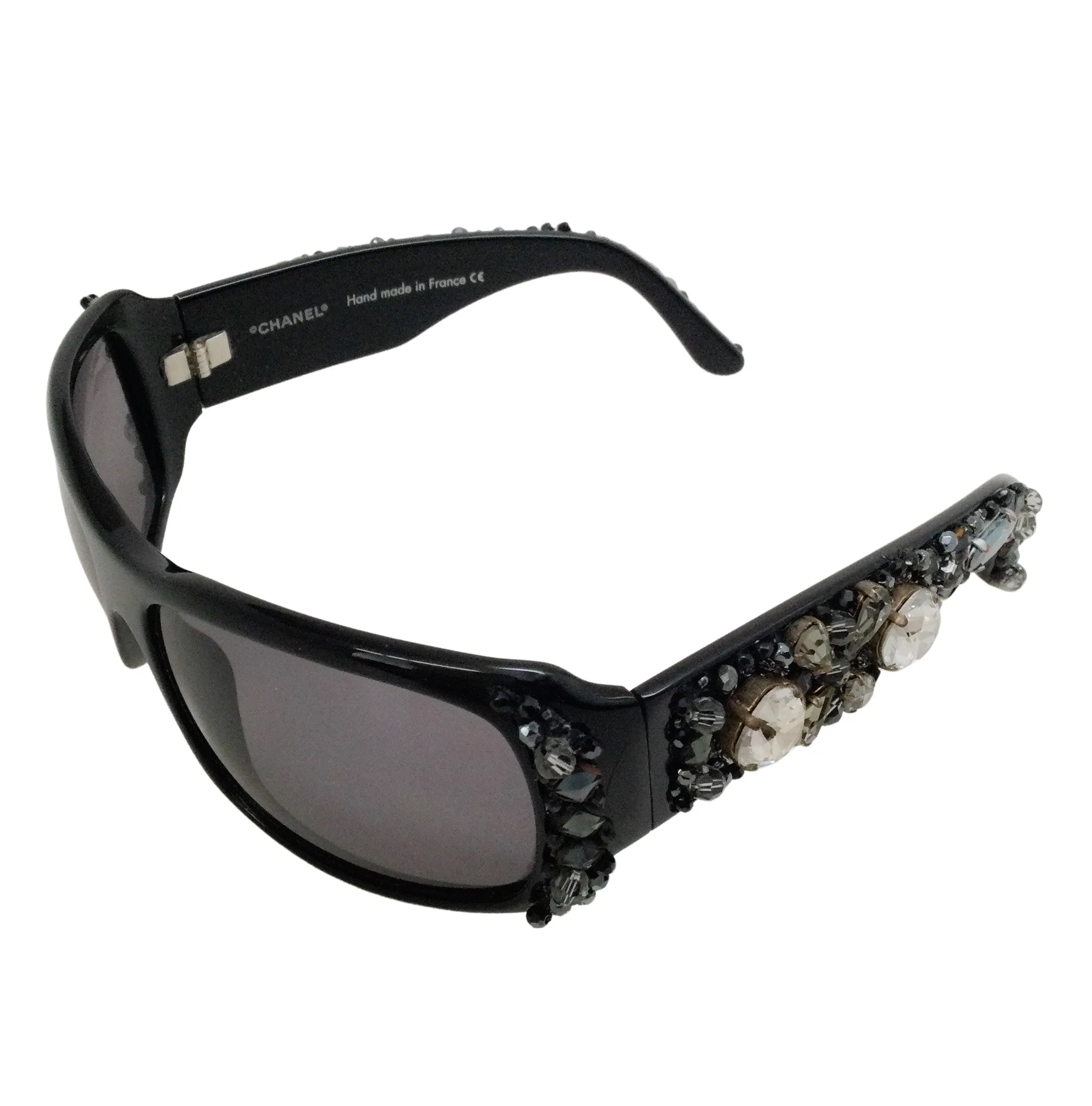 Chanel Black Crystal Bijou Numero 1 Sunglasses