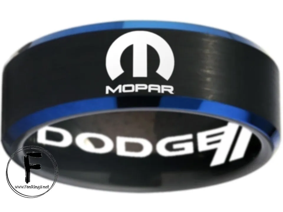 Dodge Mopar Ring Dodge Mopar Logo Ring Black & Blue Ring Sizes 6-13 #mopar