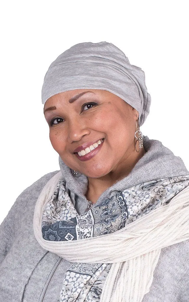 Handkerchief Scarf - Cotton Voile in Cloud with English Tea