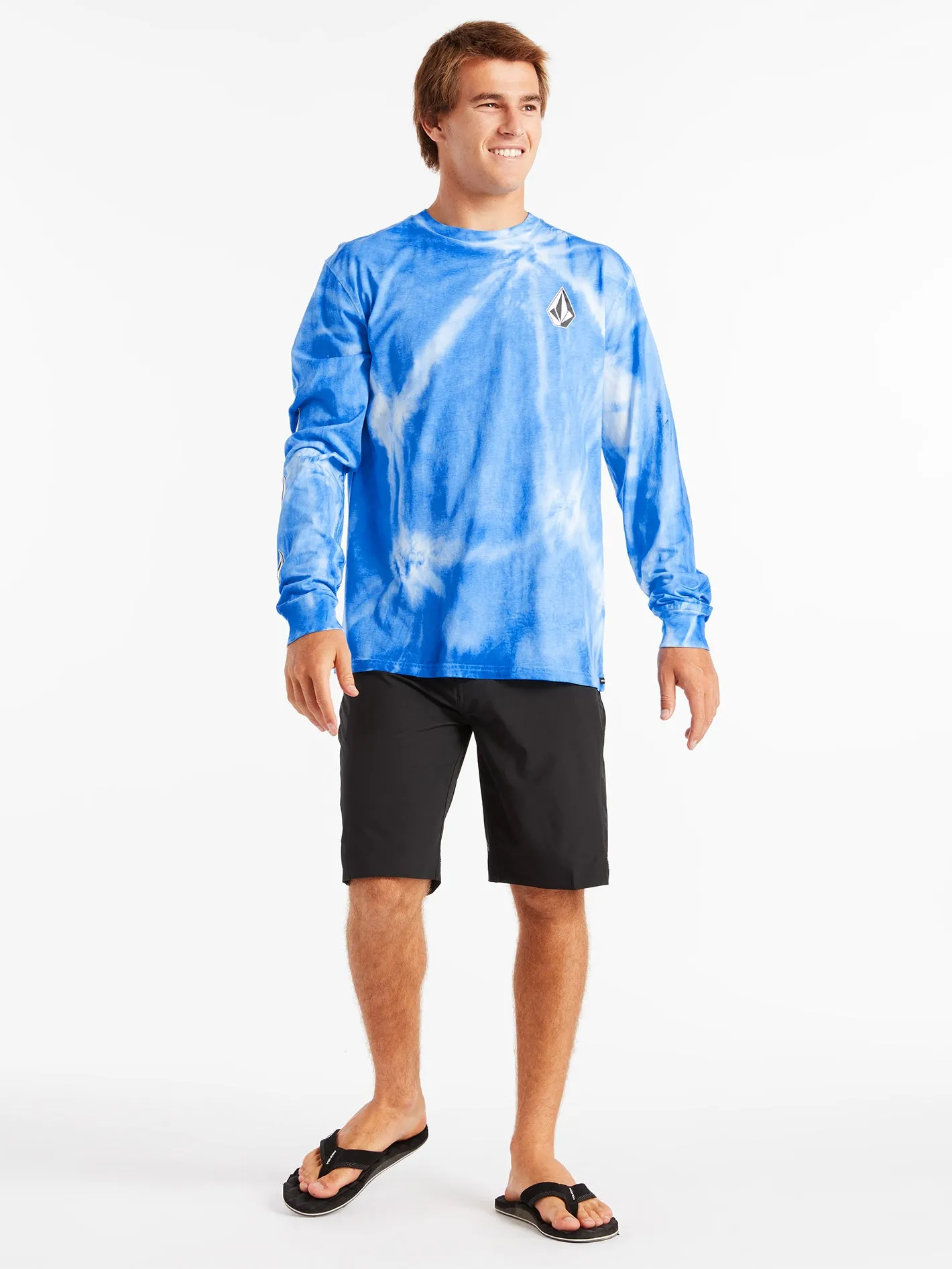 Iconic Stone Stardye Long Sleeve Tee - Maliblue